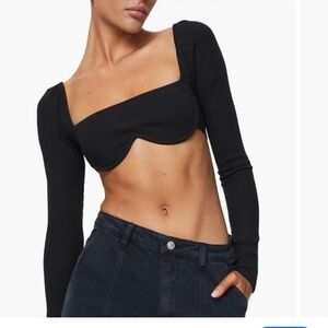 Princess Polly Becca Rib Crop Top long sleeve size 4 excellent condition
